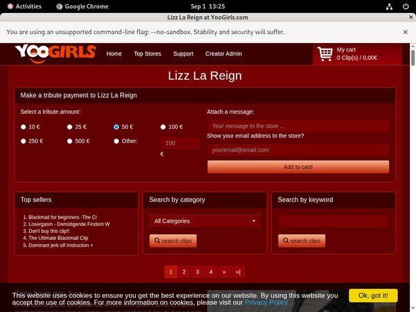 Lizz La Reign Paypal Sign Up