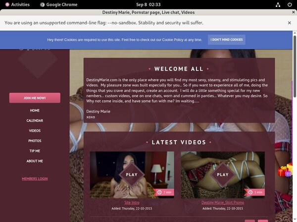 Sexxidestiny.modelcentro.com 3 Day Trial
